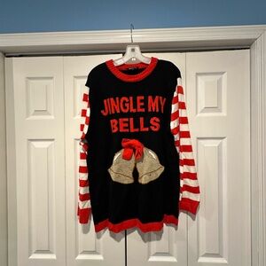 Festive Black and Red 'Jingle My Bells' Sweater